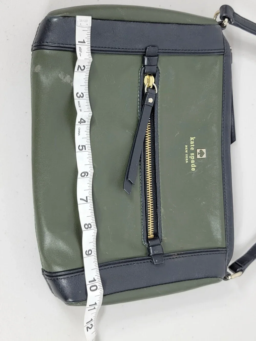 kate spade Olive Green and Black Leather Crossbody Bag #845